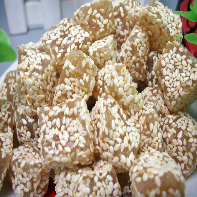 广东潮汕特产小吃点心明糖圆潮州美食手工芝麻糖糕点休闲零食茶点