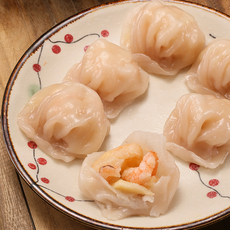 500克 潮汕美食 水晶虾饺皇 纯手工广式茶点 约15个 港式虾饺
