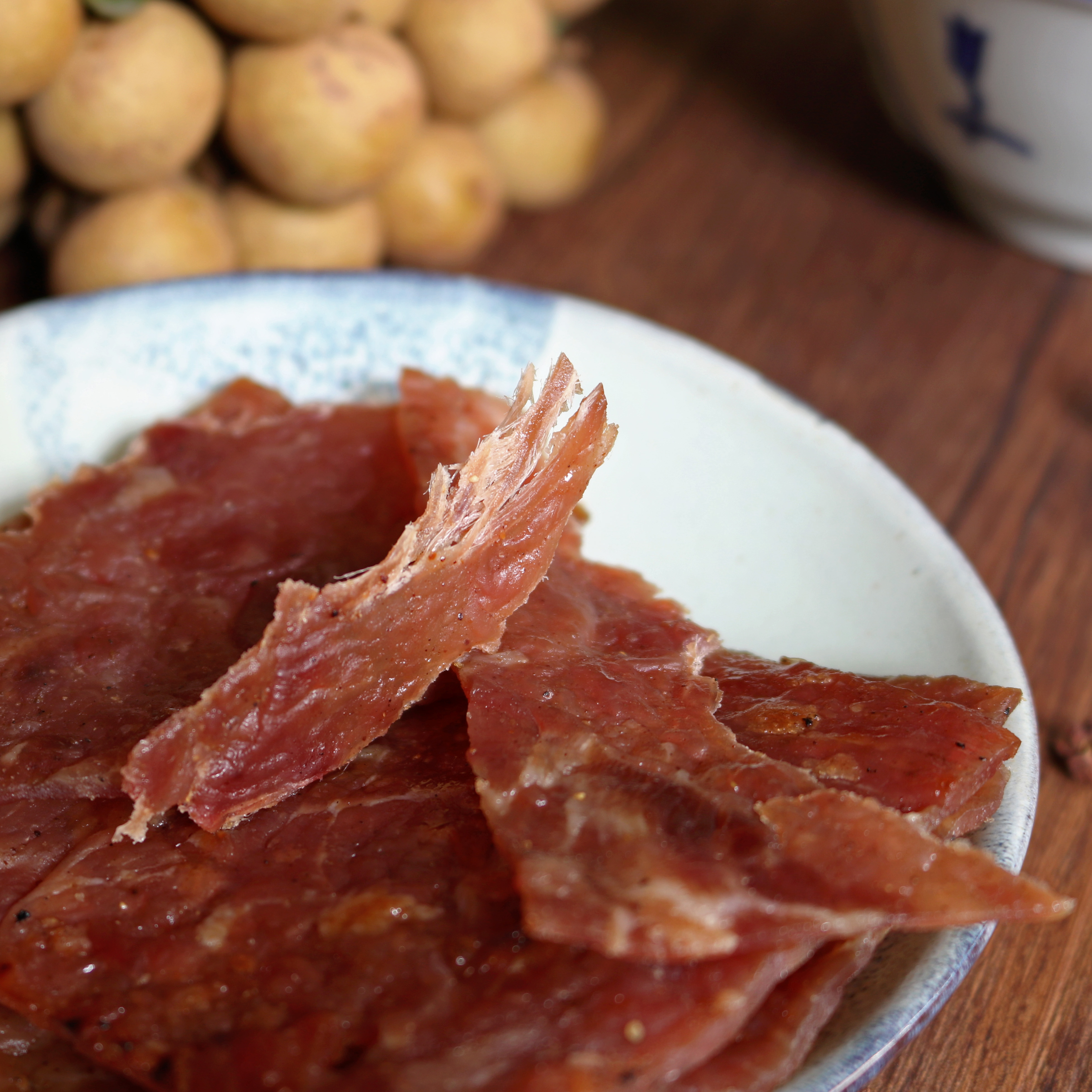 古港食记|正宗潮汕特产手工碳烤猪肉脯 大片手撕秘制猪肉干200g