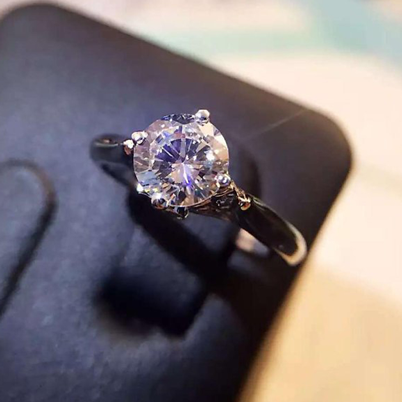 奢华克拉仿钻 爱恋依依不舍双天鹅戒指925纯银简约优雅结婚女戒